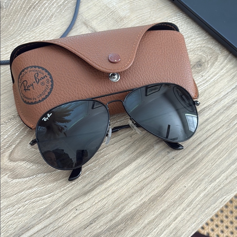 Classic black Ray-Ban aviator sunglasses